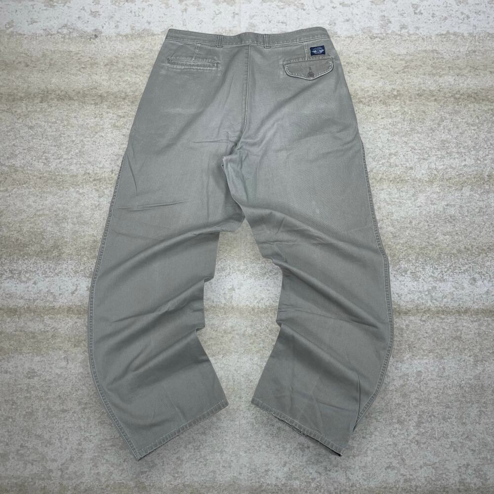 Vintage 90s Dockers Khakis Pants 34x32 Baggy Wide Leg Sage Green Cotton